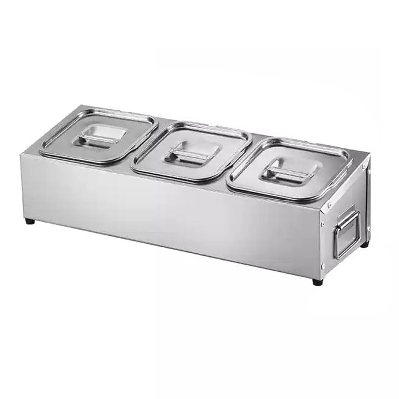 Estación de acero inoxidable para pizzas y dispensador de condimentos, estante de especias para salsas, condimentos, mermeladas y frutas, diseño de mango (plata-B, 53 x 18 x 15,5 cm)