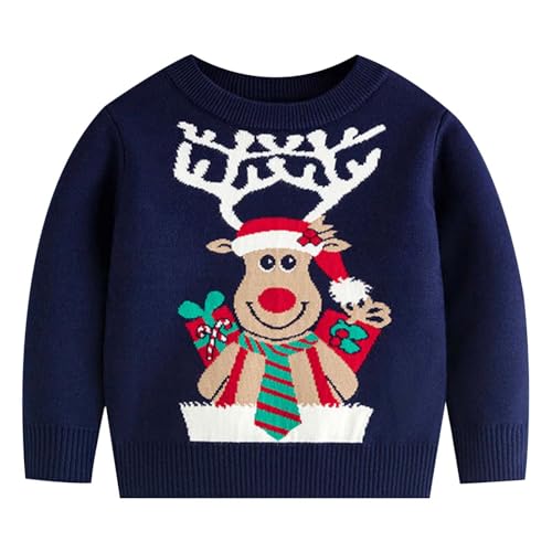 Children's Cartoon Sweater Toddler's Xmas Crewneck Pullover Christmas Sweater for Boys Girls Christmas Sweater