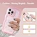 IAIYOXI Case for iPhone X - Curly Wave Edge Design, Bling Glitter Star Shiny Case, Cute Pink Clear Full Protection Soft TPU Shockproof Cover for Women and Girls (iPhone X, Pink)
