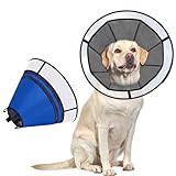 OneTigris Elizabethan Collar Soft Dog Cone for Dogs After Surgery, Breathable Pet Recovery Collar for Large Medium Small Dogs and Cats, Adjustable Dog Cone Collar (Blue, L)