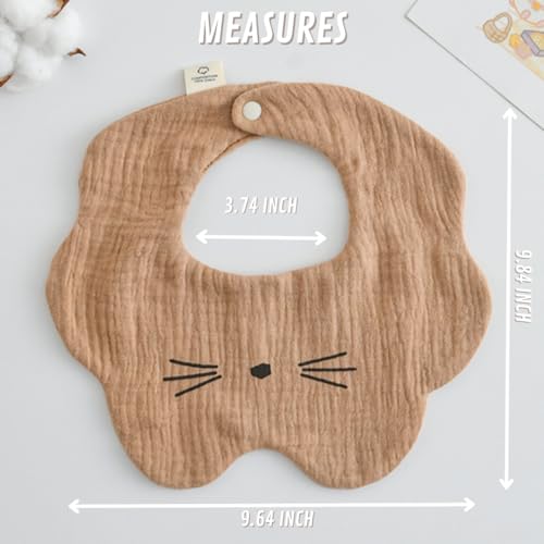 4 Pack Baby Bandana Bibs - Super Absorbent for Drooling & Teething - Soft, Flower Shape (0-24 Months)3