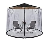 BaiYouDa Patio Mosquito Netting for 8-10ft Table Umbrella, Zippered Garden Umbrella Mesh Enclosure...