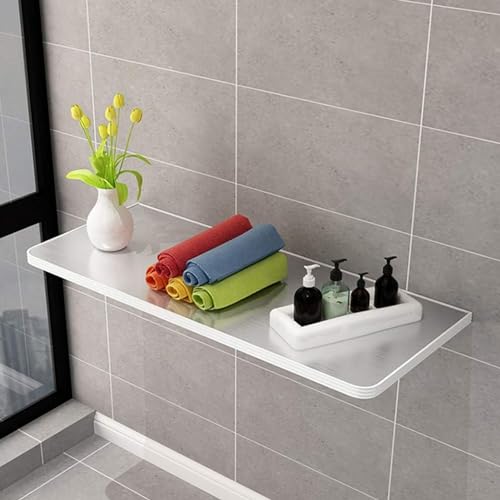 Mesa Plegable de Pared con alas abatibles - Escritorio de Trabajo y lavandería de Acero Inoxidable Resistente, Mesa de Desayuno Plegable Que Ahorra Espacio (L110xAn60cm/L43xAn24in)
