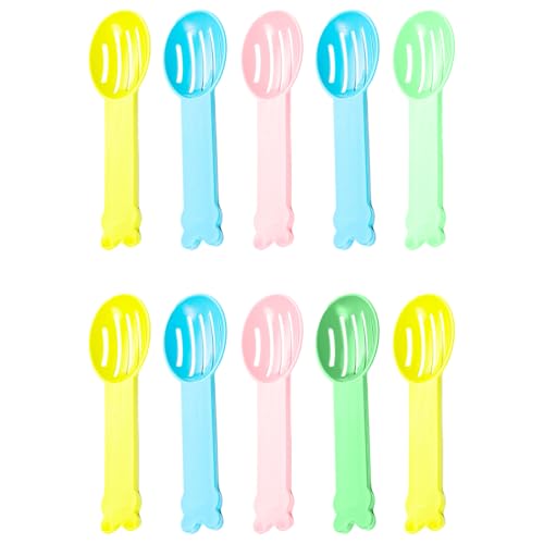 CRZQXOUR 10pcs Hamster Scooter Plastic Garbage Shovel Sieve Hamster Sand Shovel pet Cleaning Tool Small pet Urine Sand Shovel Cleaning Shovel Supplies pet Bath Spoon（mixcolor）
