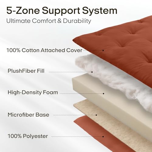Image of ZonLi Japanese Floor Futon Mattress Queen Size 80 inchx 60 inch, 100% Cotton Cover 2.5'' Thicken Tatami Mattress, Foldable Sleeping Pad, Portable Dormitory Tatami Mat, Roll Up Floor Lounger Bed for Adult