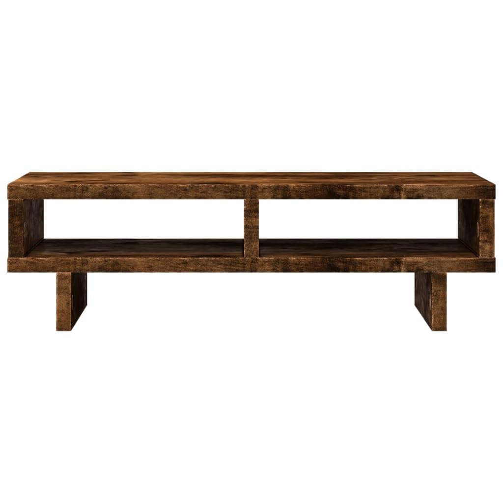 Soporte para monitor de madera de roble ahumado, 50 x 27 x 15 cm, altura regulable, ergonómico, para ordenadores, portátiles, PC, portátiles, oficinas en casa, oficina, escritorio de pie