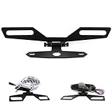 ANKIA Universal Adjustable Motorcycle Fold License Plate Tail Light Holder Motorbike License Plate Mount Holder Bracket for Suzuki Ducati Honda (Motorcycle License Plate Bracket)