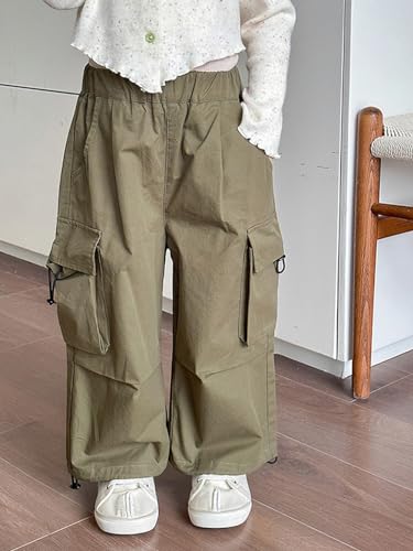 BINIDUCKLING Toddler & Girls Baggy Cargo Pants Parachute Kids3