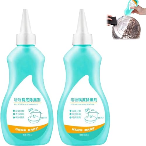 OLLWBYDM Gel nettoyant Miracle pour casseroles et poêles, pâte de Nettoyage pour ustensiles de Cuisine, Gel nettoyant pour Fond de Casserole Noir pour Graisse Tenace et saleté au Fond des casseroles