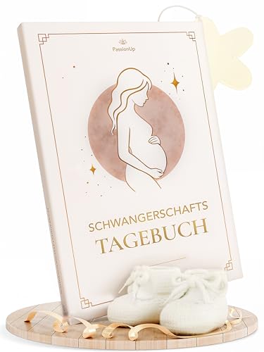 PassionUp® Schwangerschafts-Tagebuch mit extra viel Platz für Lieblingsfotos. Liebevolles Geschenk...