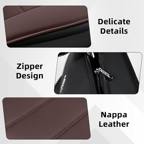 Image of Car Seat Cover Fit for Nissan 370Z 2009-2021,Compatible Airbag Non-Slip Waterproof Seat Cover,Car Seat Protector Premium Interior (Luxury 2 Seats,Black Coffee)