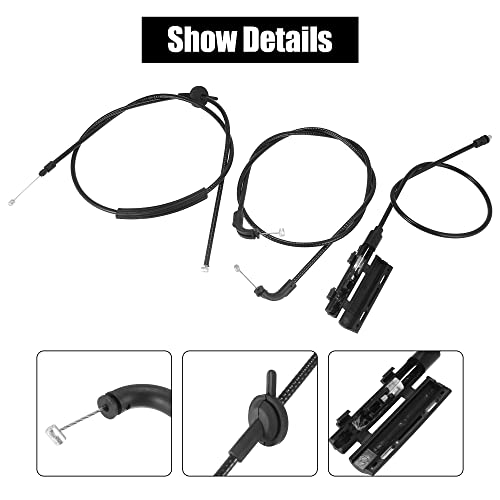 X Autohaux 3Pcs 51238240608 51238240609 51237197474 Front Center Rear Hood Release Cable For Bmw 740I 2001 745I 745Li 02-05 750I 750Li 06-08 760I 04-06 #TOP3