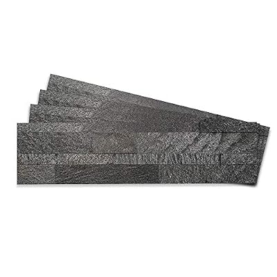 Tic Tac Tiles Peel and Stick Self Adhesive Removable Stick On Kitchen Backsplash Bathroom 3D Stone Tiles (12-Pack) (Silver Pearl)