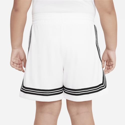 Nike Dri-FIT Fly Crossover Big Kids' (Girls') Basketball Shorts (Extended Size) (White/Black, DD9151-100) Size Large Plus3