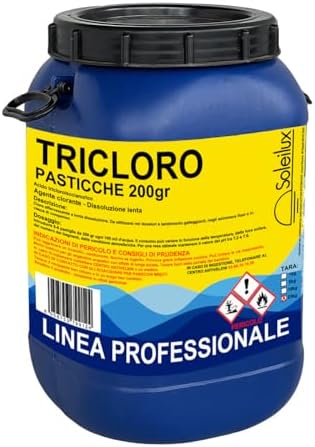 Cloro Lento 90%, 25 kg di Tricloro in Pastiglie da 200 grammi per...