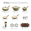 CAROTE 21pcs Cookware Set Nonstick Pots and Pans Set, Ceramic Cookware Set Induction Cookware, Non toxic Healthy Non Stick Kitchen Cooking Set, PFAS PTFE Free #1