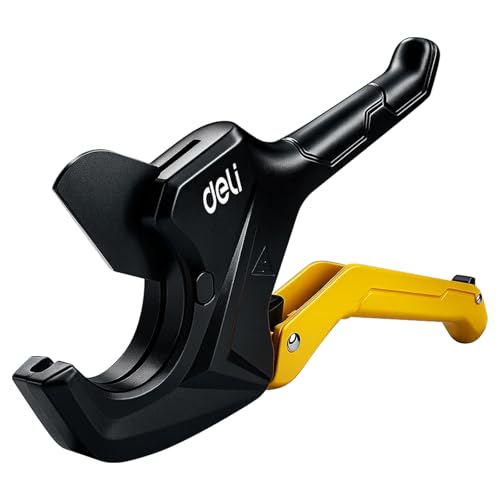 DELI PVC Pipe Cutter Up to 2-1/2 Ratchet Pipe Shears Heavy-Duty Pex Cutting Tool for Cutting PEX PVC PPR Plastic Hoses and Plumbing Pipe