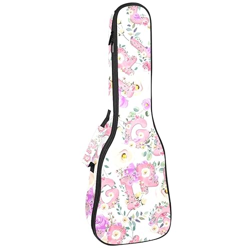 JRHEJTHH Durable Ukulele Bag Water Resistent Ukulele Case with Adjustable Shoulders for 21 23 24 inch Thick Padding Floral Art Letter - Les Beatles, Paul McCartney, John Lennon, RIngo Starr, George Harrison JRHEJTHH Durable Ukulele Bag Water Resistent Ukulele Case with Adjustable Shoulders for 21 23 24 inch Thick Padding Floral Art Letter