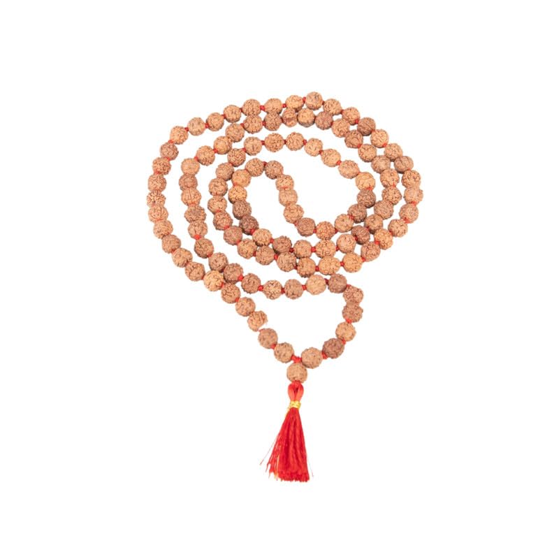 Wonder Care Certified Rudraksha Mala 5face(Panchmukhi) Authentic Genuine Rudraksha Beads Ornament Rosary Japa Mala Beads Necklace Puja | Prayer Beads | Meditation Beads (Rudraksha 6mm)