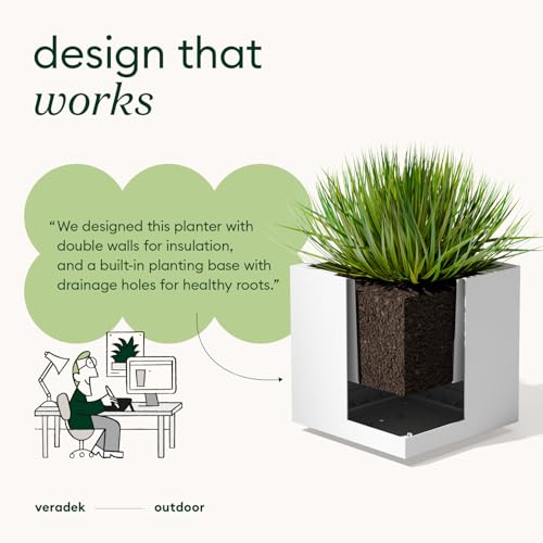 Image of Veradek Block Series Cube Planter - Square Outdoor Planter