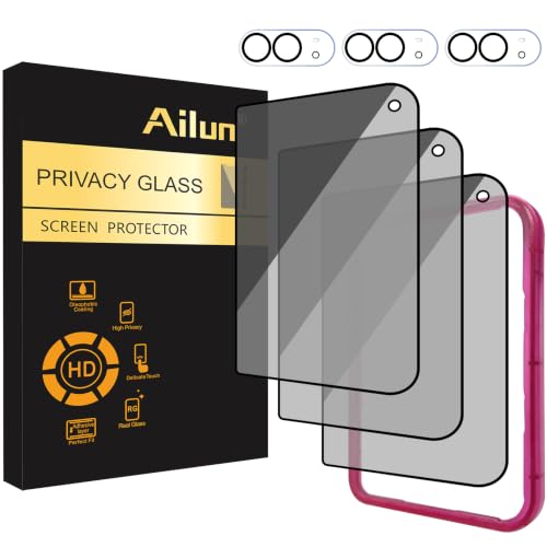 Ailun Privacy Outer Screen Protector+Camera Lens Protector for iPhone…