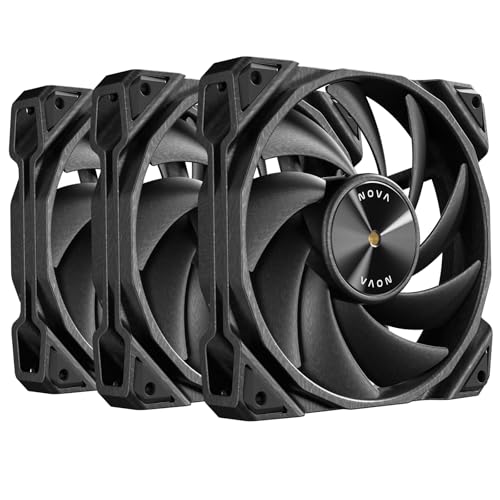 Antec Nova 120, PWM PC Fans, 120mm Fan, Premium High-Performance Fan, PWM Case Fan, 3-Phase Speed Control, 3200 RPM, Industrial-Grade LCP Material, Nova Series 3 Packs