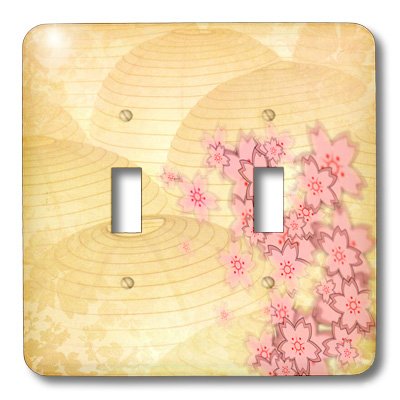 Placa de interruptor de linternas asiáticas con acabado rosa sakura