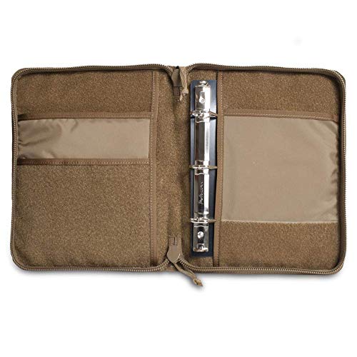 Tactical 3-Ring Binder Cover, Military Field Admin & Map Case, For 9X6 Paper, Zippered (Coyote Brown) #TOP6