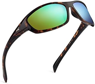 KastKing Hiwassee Polarized Sport Sunglasses for Men and Women, Gloss Demi Frame,Brown Chartreuse Mirror