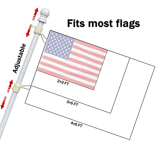 Bird Twig Flag Pole, 5Ft Flag Pole Kit, Flag Pole For House, Residential Or Commercial White Flag Pole With Bracket #TOP1