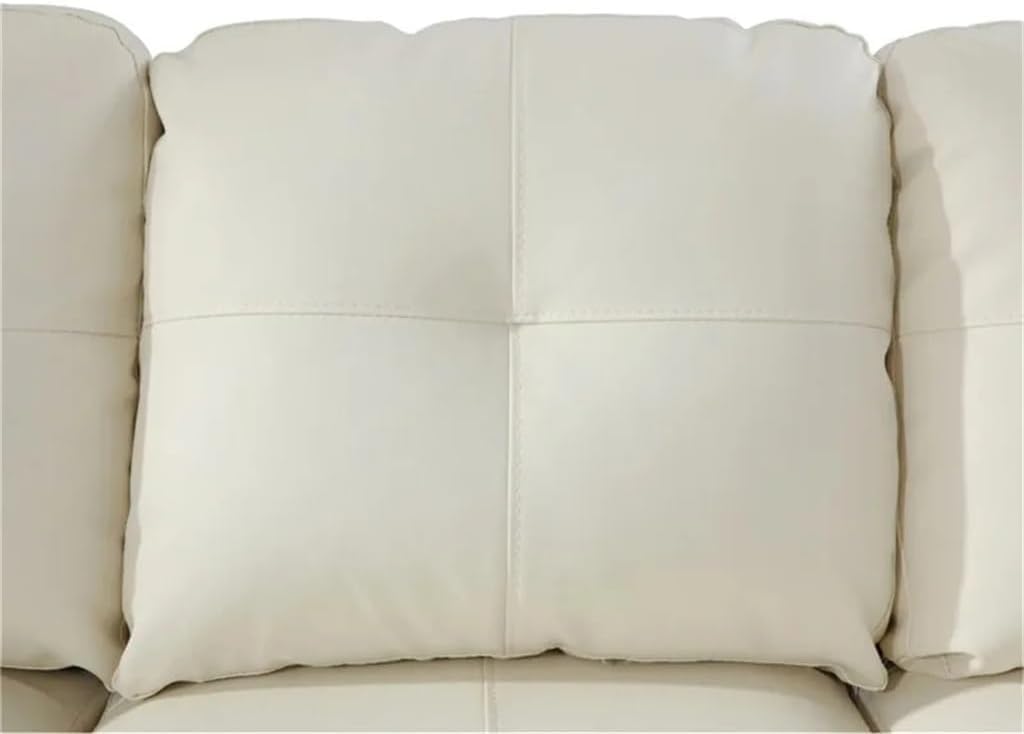 Convertible Sectional Sofa, L Shaped Couch for Small Space Living Room, White(Without Ottoman)