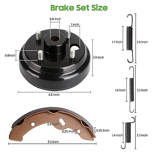 10L0L Golf Cart Brake Drums Kit with Brake Shoes & Spring fit for EZGO TXT 1996-up, Replacement Brake Parts 19186G1P, 70794G01, 70795G01, 27944G01, Not Fit Gas Models by 10L0L - Used condition - Image 6