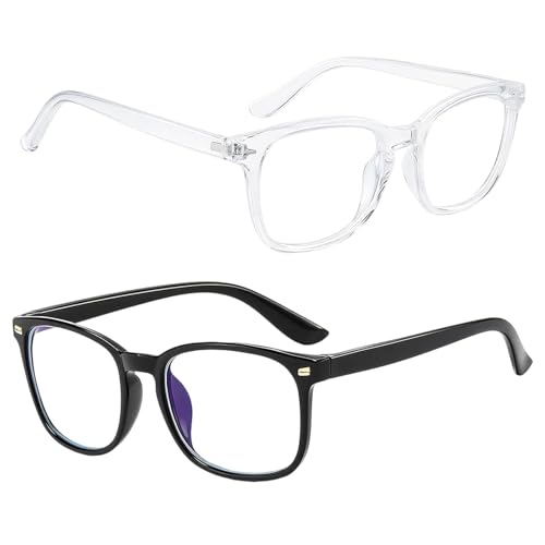 JazRvr Generisch 2 Stück Blaulichtbrille, Blaulichtfilter Brille, Brille Zum Schutz Vor Blaulicht, Unisex Blaulichtbrille, Blaulicht Brille Für Frauen & Männer