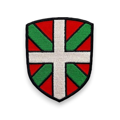 Ecusson du Pays Basque - Patch drapeau basque avec dos scratch - Support à coudre Offert - Taille 8X6,4CM