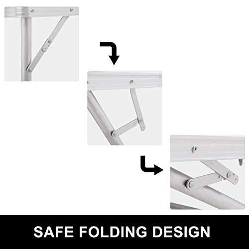 image for PEXMOR 8 FT Folding Beer Pong Table with Cup Holes & Safety Lock, Port
