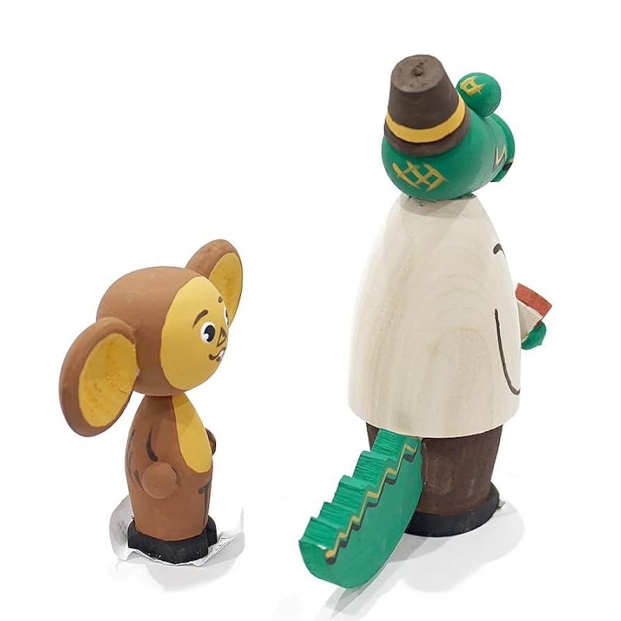 Amazon.co.jp: ロシア チェブラーシカ＆ゲーナ 木製人形セット