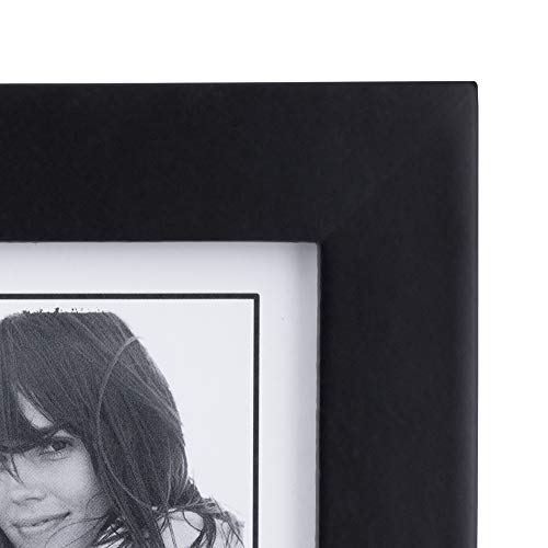 Malden 673-35Sd Double 3.5X5 Picture Frame - Wide Real Wood Molding, Real Glass - Black #TOP2