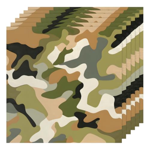 Servilletas de tela camuflaje militar set 6 50.5x50.5 cm miniatura 1