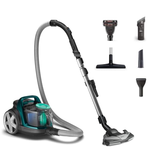 Philips FC9555/09 PowerPro Active beutelloser Staubsauger (650 W, 1,5 L Staubvolumen, inkl. Mini-Turbo-Saugbürste, Hartbodendüse)