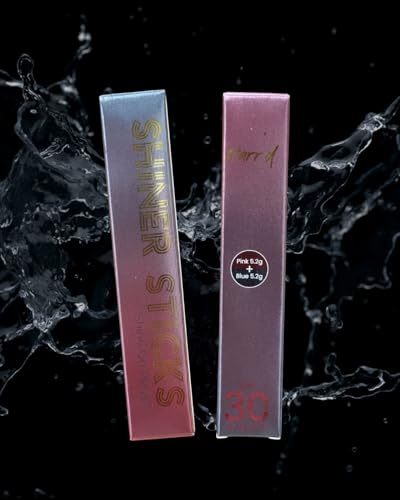 Image of SHINER STICKS Dual-colored Applicator Athletic Sunscreen Sticks, 14 Colors, SPF30 UVA & UVB Protection, Water-Resistant, Moisturizer, Glare Reduction, Easy application & removal (Pink & Blue)