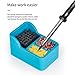 Universal 3 IN 1 Soldering Iron Tips Cleaning Box Soldering Iron Cleaner Soldering Tips Cleaning Tool Steel Brush Sponge Copper Wire 3 Clean Modes Welding Head Tin Slag Remove Cleaner Tool,Blue