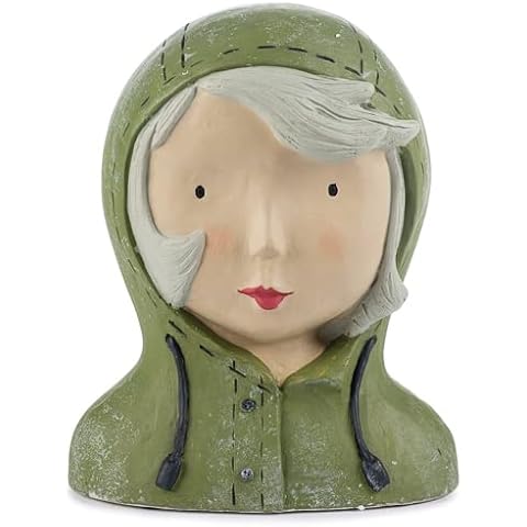 Ladykopf I Decorative Head I with Hood I Plaster I Handmade I Green I Kitchen Decoration Head Bust Sculpture Decoration Window Decoration by Baden Cover