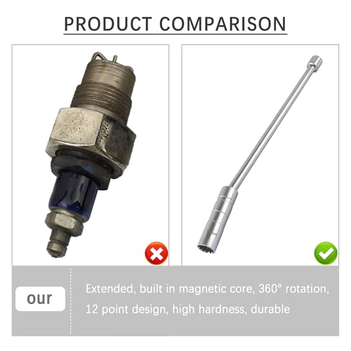 Image of Salior 14mm Extend Spark Plug Socket,Thin Wall 12 Points 3 /8 inch Drive Spark Plug Removal Tool Compatible with BMW Nissan More Car,Steel Magnetic Spark Plug Socket Set Car Tools (14mm Extend)