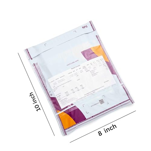 Image of TOIRA Mee-sho Packing cover | 8 x 10 inches | Non Transparent With POD and QR CODE | Barcode Printed Tear-Resistant Waterproof | Security Polybag for E-commerce Delivery Packing | 55 Micron (20)