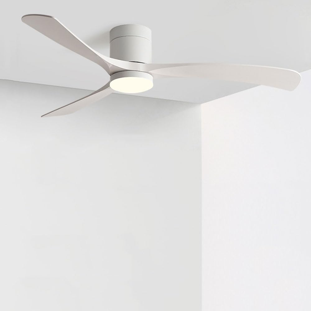 Ceiling Fans With Lights Remote Control Reversible Ceiling Fans Lamps Dimmable Timer Noiseless White Ceiling Fans Lighting Low Profile Indoor Ceiling Fan With LED Light Modern Ceiling Fan For Bedroom