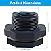 Rierdge 2 Pack 1” PVC Bulkhead Fitting for Rain Barrels, Aquariums - Dark Grey