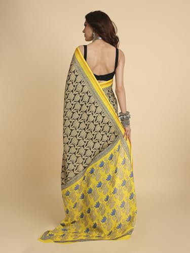 Image of RATAN Women's Pure Soft Cotton Saree with Blouse Piece | Lightweight Breathable Daily Wear Cotton Saree | Traditional Printed Saree for Office Casual & Summer Wear