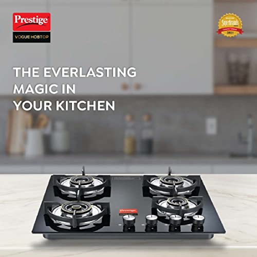 Prestige Brass Vogue Hob Top, Phtv 04, Auto Ignition, Black, 4 Burner - Image 3