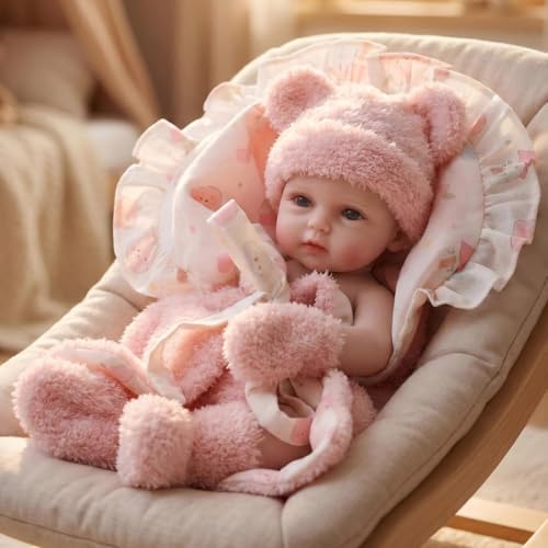 Muñeca Bebé Reborn Silicona 12 Pulgadas Realista miniatura 2