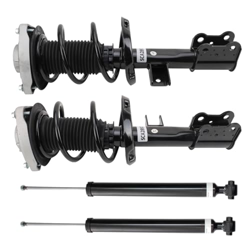 Image of TRQ Front and Rear Complete Strut Assembly & Shock Absorber Kit Complete Strut & Coil Spring Assembly Compatible with 2014-2018 Mercedes-Benz CLA250